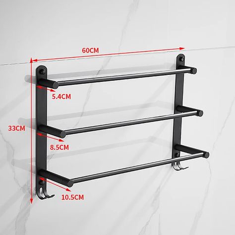 Towel Rail Ideas, Mounted Towel Rack, Shelf For Bathroom, Wall Mounted Bar, Bathroom Towel Rails, Wall Mounted Towel Rack, Bar Bathroom, Metal Furniture Design, Bathroom Towel Bar