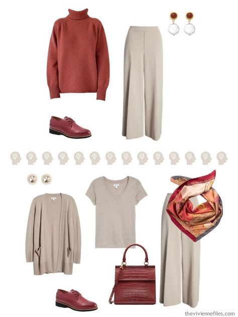 Accent Colors to Wear With Beige/Taupe or Olive Green – Pantone New York Autumn/Winter 2023 - The Vivienne Files Taupe Pants Outfit Color Combos, Taupe Color Palettes, Taupe Outfit, New York Autumn, Green Pantone, Soft Autumn Palette, Soft Autumn Color Palette, Autumn Palette, The Vivienne Files