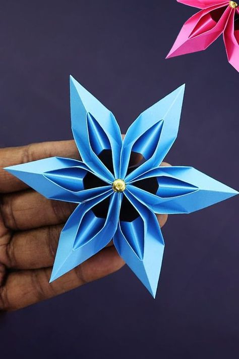 Diy Paper Snowflakes Easy, Diy Easy Paper Crafts, Diy Paper Snowflakes, Paper Snowflakes Easy, Paper Crafts Tutorial, Origami Christmas Star, Star For Christmas, Origami Christmas Ornament, Star Making