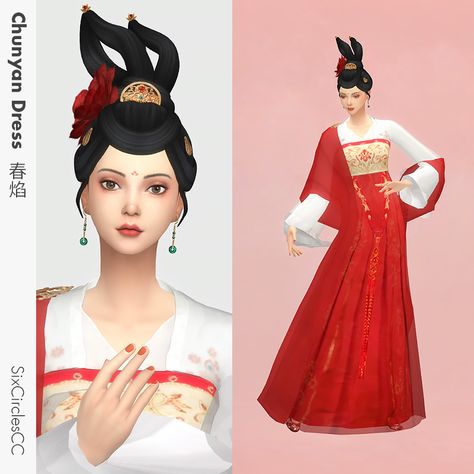 Mulan Sims 4 Cc, Sims 4 Chinese Cc Maxis Match, Sims 4 Qipao, Sims 4 Traditional Chinese Cc, Sims 4 Chinese Clothes, Medieval Apocalypse, Cc Clothing, Koi Dragon, Cc Clothes