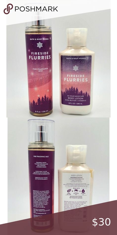 🆕️ Bath & Body Works "Fireside Flurries" Set Fine Fragrance Mist, Toasted Marshmallow, Fragrance Mist, Fragrance Notes, Bath Body, Bath Body Works, Skin Care Products, Body Works, Bath And Body Works