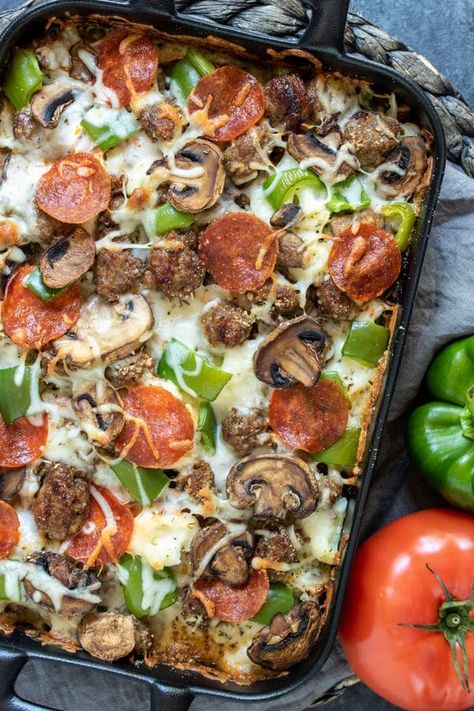 Pizza Casserole Low Carb, Low Carb Pizza Casserole, Recipe For Family, Keto Dinner Recipe, Easy Keto Dinner, Low Carb Low Fat Recipes, Low Carb Recipe, Pizza Casserole, Green Peppers