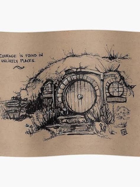 Casa Do Hobbit, Lotr Tattoo, Ring Sketch, Lord Of The Rings Tattoo, Casa Hobbit, Hobbit Art, Tolkien Art, Lotr Art, Ring Tattoos