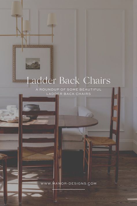 French Ladder Back Dining Chairs, Tall Back Dining Chairs, Ladder Back Chairs Dining Room, Ladderback Chairs Dining Room, Dining Room Chairs Makeover, Antique Ladder, Vintage Modern Kitchen, Ladderback Chairs, Ladder Back Dining Chairs