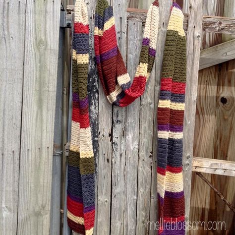 The Dr. Who Crochet Scarf - mellie blossom Dr Who Scarf Pattern, Well Pictures, Red Chocolate, Yarn Store, Floor Colors, Double Crochet Stitch, Online Pattern, Crochet Basics, Half Double Crochet