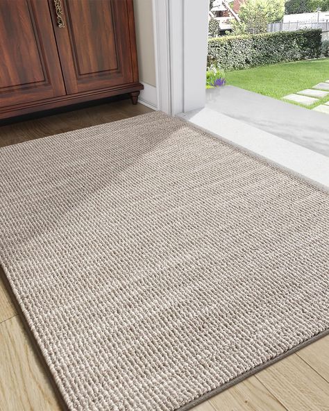 PRICES MAY VARY. Safe and Premium Door Mat: Made with high-quality, eco-friendly fabric, this front door mat is designed to last. The premium wool polyester blend and polypropylene make for a dense and delicate surface that is odorless and skin-friendly, providing a comfortable feeling underfoot. This floor mat is kid and pet-friendly and can withstand everyday wear and tear. Trap Dirt and Moisture: DEXI door mats effectively trap dirt and moisture, keep your home clean and warm. The low pile de Indoor Doormat Ideas, Indoor Rugs Front Doors, Entrance Carpet Front Doors, Front Entry Rugs, Entry Rugs Ideas Entryway, Entry Way Rug Ideas, Entryway Mat Indoor, Inside Front Door, Rugs For Entryway