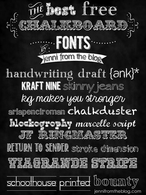 Free Chalkboard Fonts ~ jenni from the blog Fonts Chalkboard, Free Chalkboard Fonts, Chalkboard Template, Chalkboard Crafts, Chalkboard Fonts, Cardboard Castle, Creating Keepsakes, Chalkboard Drawings, Chalkboard Lettering