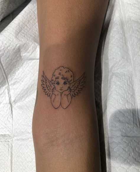 Devil Cherub Tattoo, Soft Tattoo, Cupid Tattoo, Cherub Tattoo, Heart Tattoos, Inspiration Tattoos, Dainty Tattoos, Angel Tattoo, Dream Tattoos