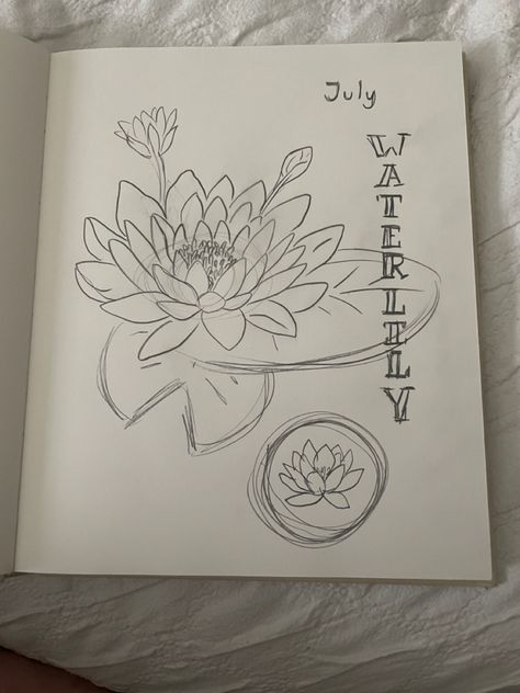 Water Lily With Lily Pad Tattoo, How To Draw A Water Lily, Waterlily Sketch, Waterlily Flower Tattoo, Waterlily Drawing, Lilypad Tattoo, Waterlily Tattoos, Water Lily Drawing, Water Lily Tattoo