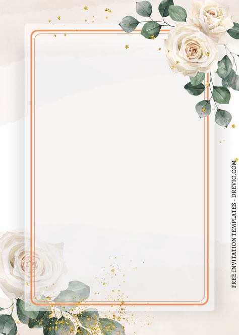 Free (Free) 10+ Wonderful White Rose Canva Wedding Invitation Templates           An invitation card is one of the most important parts of a party. It can make a big difference in any celebration’s beauty, existence, evol... Christmas Wedding Invitations, Frame Ornament, Wedding Card Frames, Aesthetic Canvas, Wedding Invitation Background, Canva Wedding, Free Canva Templates, Free Printable Birthday Invitations, Invitation Background