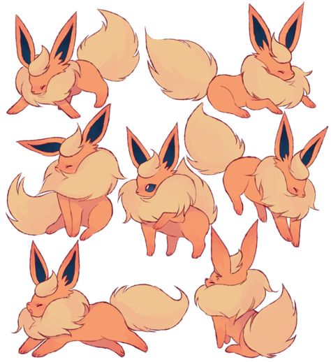 Flareon Flareon Pokemon, Evee Evolution, Pokemon Flareon, Evolution Art, Pokemon Eevee Evolutions, Concept Art Tutorial, Pokemon Theme, Eevee Evolutions, Pokemon Images