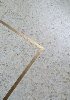 Terrazzo and Brass Inlay Marble Flooring, Terrazzo Flooring, Flooring Materials, Kitchen Marble, Marble Floor, Materials And Textures, Interior Floor, Bathroom Floor, Floor Patterns