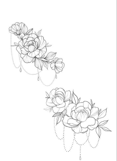 Small Floral Chest Tattoo, Chik Tattoo Design, Rose Chandelier Tattoo, Flowers With Jewels Tattoo, Flower Chandelier Tattoo, Flower And Jewel Tattoo, Magnolia Chest Tattoo, Floral Chandelier Tattoo, Flower Tattoo Template