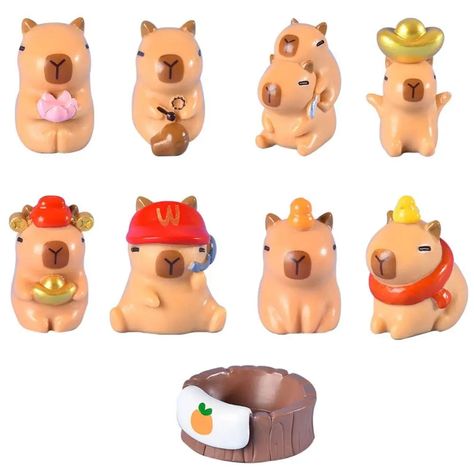 0.99US $ 89% OFF|Resin Miniature Capybara Figurines Multicolor DIY Cartoon Capybara Statue Accessories Car Ornament Mini Animals Figurine| |   - AliExpress Capybara Clay Art, Clay Crafts Animals, Clay Capybara, Flannel Diy, Cartoon Capybara, Mini Animals, Funny Jewelry, Mystery Boxes, Clay Miniatures