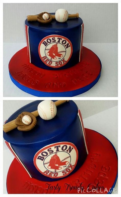 A Boston Red Sox Themed Cake for a Neighbor. Boston Red Sox Cake, Red Sox Cake, Sports Cakes, Sport Cakes, Baseball Party, Specialty Cakes, Boston Red, Boston Red Sox, Red Sox