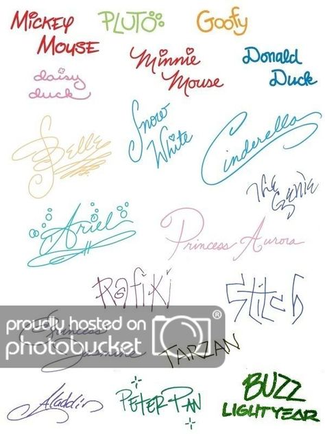 Click this image to show the full-size version. Disney Characters Signatures, Help Me, Cinderella, I Know, Disney Characters, Disney