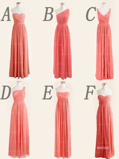 Bridesmaid Dress Mismatched, Peach Bridesmaid, Peach Bridesmaid Dresses, Bridesmaid Dress Chiffon, Bridesmaid Dresses Chiffon, Coral Bridesmaid, Lavender Bridesmaid Dresses, Bridesmaid Dresses Under 100, Lilac Bridesmaid Dresses