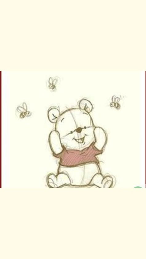 A Drawing, Winnie The Pooh, Teddy Bear, Disney