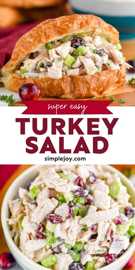 Turkey Salad is a delicious and easy way to enjoy your leftover Thanksgiving turkey! I is full of great flavor and makes the perfect lunch. Leftover Turkey Salad, Turkey Salad Sandwich, Turkey Salad Recipe, Turkey Lunch, Leftover Thanksgiving, Dinner Leftovers, Turkey Salad, Thanksgiving Turkey Leftovers, Christmas Turkey