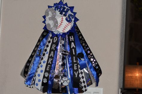 Homecoming garter blue and black baseball theme Baseball Garter Homecoming, Baseball Garter, Garter Black, Homecoming Garter, Blue Garter, Homecoming Mums Diy, Baseball Theme, Homecoming Mums, Homecoming