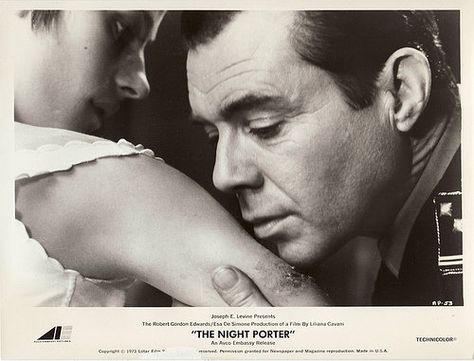 Nightporter Dirk Bogarde, The Night Porter, Noir Movie, Charlotte Rampling, Favorite Novels, Neo Noir, Weird World, Movie Scenes, Art Pictures