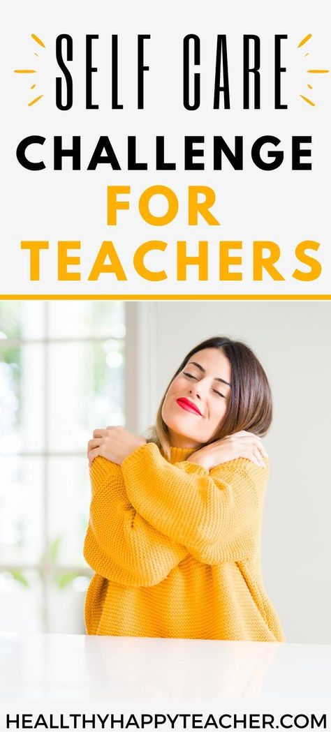 This self care challenge for teachers helps you put yourself first – making you happier and more effective in the classroom and in life outside school. Educator Self Care, Wellness Ideas For Teachers, Self Care For Teachers, Teacher Self Care, Outside School, Teacher Burnout, Counseling Tools, Teacher Motivation, Health Teacher