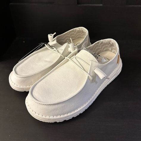 White hey dude womens 8 Hey Dude Outfits For Women, White Hey Dudes Outfit, Hey Dude Shoes Women, Hey Dude Shoes, Casual Slip On Shoes, Hey Dudes, Loafer Shoes Women, High Shoes, Light Weight Shoes