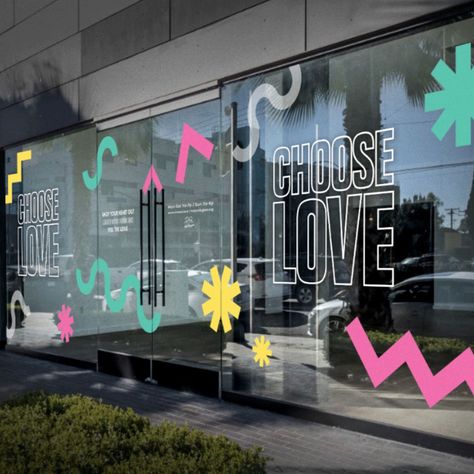 James Turner Asks Us to Choose Love This Holiday Season - Design Milk Printing Store, Storefront Window Design, Window Graphics Design Ideas, Creative Community, Glass Sticker, Window Sticker Design, Store Front Design, Store Window Design, Glass Sticker Design