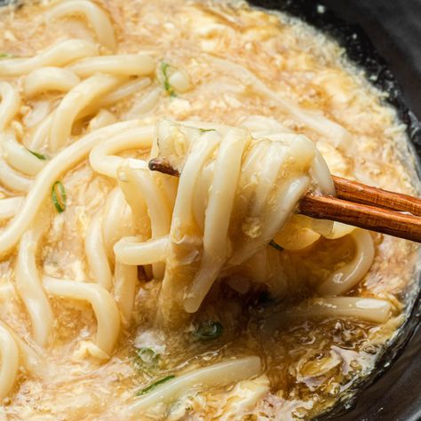 Keiran Udon (Egg Drop Udon) 鶏卵うどん Udon Egg, Udon Recipes, Udon Noodle Recipe, Okonomi Kitchen, Tempura Udon, Udon Noodles Recipe, Udon Recipe, Udon Soup, Egg Drop