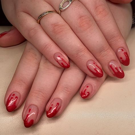 in love with the blood drips 🩸 (also that 7 week growth?!) 𝙎𝙚𝙩 𝙏𝙮𝙥𝙚: Builder Gel 𝙎𝙚𝙩 𝙋𝙧𝙞𝙘𝙚: £32 💌Link in bio or DM to book ignore>>> #nails #nailart #nailsofinstagram #manicure #beauty #nail #gelnails #nailsoftheday #nailsonfleek #nailstagram #nailsart #nailstyle #instanails #naildesign #acrylicnails #nailsdesign #inspire #naildesigns #love #doncasternailtech #doncasternails #nailpolish #nailtech Blood Nail Art, Blood Drip Nails, Blood Drip, Gel Set, Drip Nails, Builder Gel, Beauty Nail, Nails On Fleek, Nails Nailart