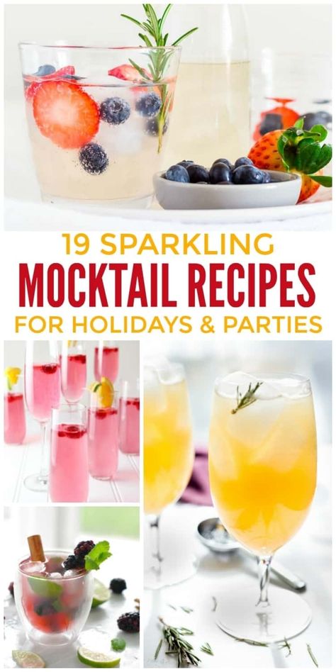 19 Sparkling Mocktail Recipes for Holidays and Parties Mocktail Drinks, Alcohol Free Drinks, Mocktail Recipes, Drink Recipes Nonalcoholic, Non Alcoholic Cocktails, Alcoholic Cocktails, Sparkling Drinks, Homemade Drinks, Vegetable Drinks