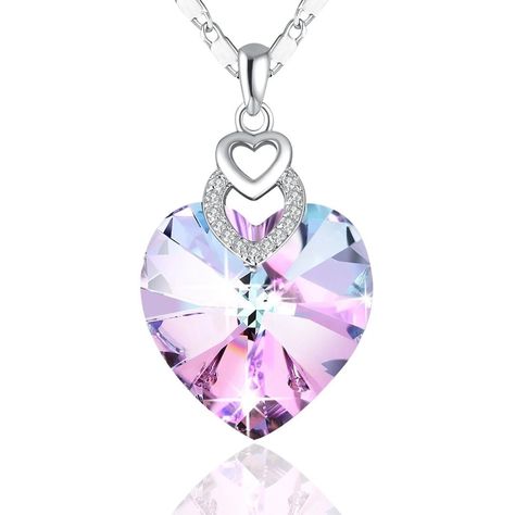 Crystal Jewelry Necklaces, Brave Heart, Heart Shaped Necklace, Heart Crystal, Swarovski Necklace, Girls Necklaces, Crystal Necklace Pendant, Birthstone Necklace, Crystal Heart