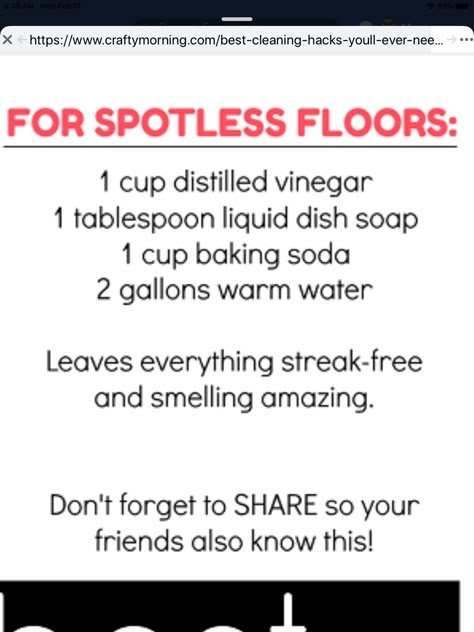 Best Way To Clean Floors, Best Floor Cleaning Solution, Spotless Floors, Floor Cleaner Recipes, Cleaning Floors, Floor Cleaners, Homemade Cleaning Supplies, Household Help, Homemade Cleaners