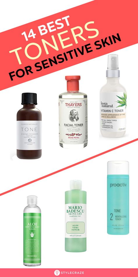 14 Best Toners For Sensitive Skin: A toner is one skin care product that keeps the skin comfortable and maintains a healthy skin balance. You need to pick the right formula and avoid any ingredient that might irritate your skin. We have compiled a list of the best toners for sensitive skin that will pamper your skin without any damage. #Toner #Skincare #Beauty #BeautyTips #SkincareTips Drugstore Toner For Combination Skin, Best Toners For Sensitive Skin, Toner For Dry Sensitive Skin, Best Toner For Sensitive Skin, Best Toner For Dry Skin, Toners For Sensitive Skin, Toner Products, Best Facial Toner, Dry Skin Toner