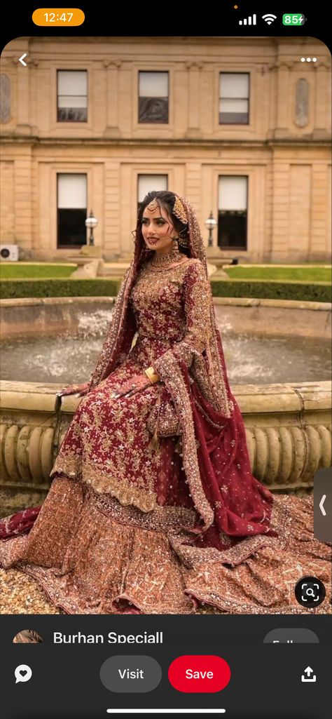 Pakistani Bridal Lehenga, Asian Wedding Dress Pakistani, Wedding Dresses Pakistani, Pakistani Bridal Dress, Red Bridal Dress, Desi Wedding Dresses, Asian Bridal Dresses, Asian Wedding Dress, Desi Bride