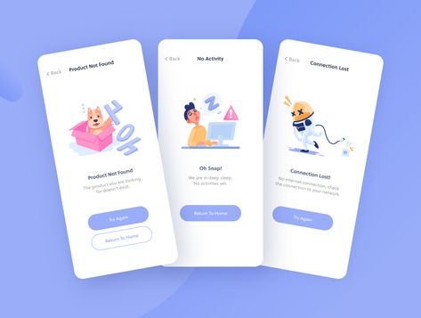 Error State Illustrations — Design Freebies on UI8 Ui Ux Design Trends, Ux Design Trends, Fluent Design, 404 Pages, Logo Redesign, Mobile Ui Design, Mobile App Ui, Latest Design Trends, Bold Typography