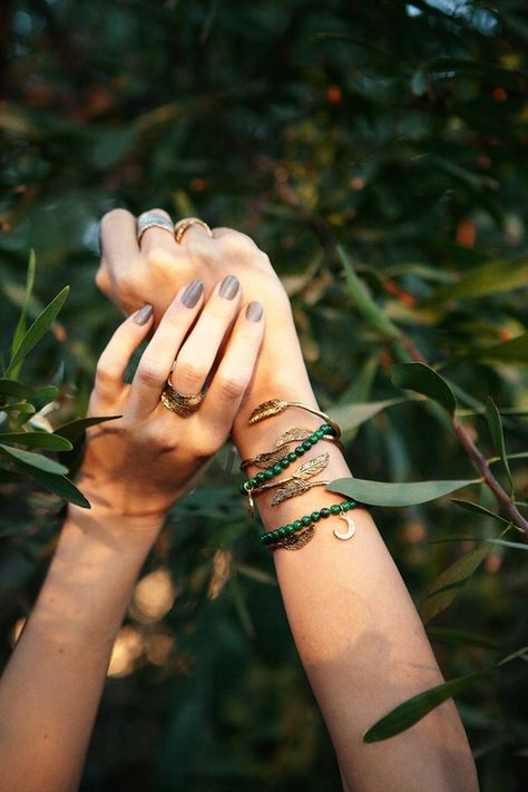 element by mr. kate Feather Cuff Bracelet, Lily Bracelet, Ethereal Jewelry, Mr Kate, Jewellery Photography Inspiration, Fall Shoot, Jewelry Product Shots, Diy Leather Bracelet, Jewelry Photography Styling