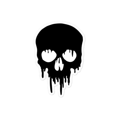 Goth Things To Draw, Oddities Drawing, Black Drawings Simple, Black Skull, Skull Art Simple, Black And White Drawings Simple, Emo Skull, Skull Simple Art, Skull Outline