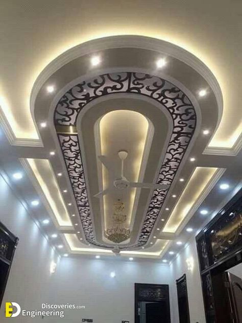 Top 41 Modern False Ceiling Gypsum Design Ideas - Engineering Discoveries Ceiling Gypsum Design, Light Decoration Ideas, Modern False Ceiling, Gypsum False Ceiling, Gypsum Design, Pop Design For Hall, Drawing Room Ceiling Design, False Ceiling Designs, Luxury Ceiling Design