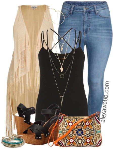 Plus Size Outfit Idea - Plus Size Boho Vest - Plus Size Fashion for Women - alexawebb.com #alexawebb Weekend Inspiration, Alexa Webb, Plus Size Bohemian, Plus Size Vests, Boho Plus Size, Boho Vest, Plus Size Boho, Plus Size Clothes, Fashion Boho