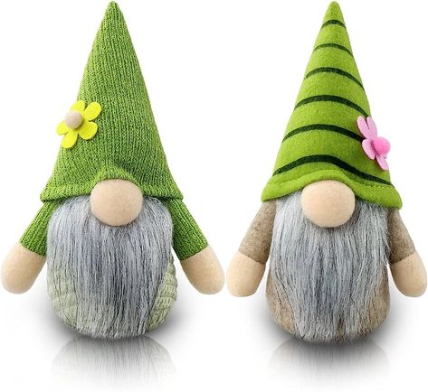 Gehydy Set of 2 Spring Gonk Plush Flower Decoration Green Gnomes Gift Handmade Scandinavian Tomte Stuffed Farmhouse Decor for Home Kitchen Tiered Tray : Amazon.co.uk: Home & Kitchen Countertop Dining Table, Spring Gnomes, Gnome Doll, Fireplace Kitchen, Plush Flower, Living Room Fireplace, Spring Garden Flowers, Gnome Gift, Winter Table