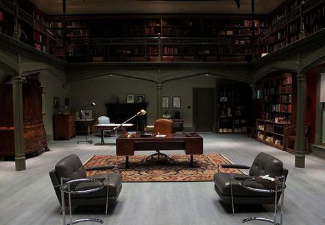 Hannibal's study - I absolutely adore the look of this study! Amazingly gorgeous Hannibal Office, Library Layout, Hannibal Series, Eileen Gray, Office Wallpaper, Nbc Hannibal, Dream Office, Boardwalk Empire, Hannibal Lecter