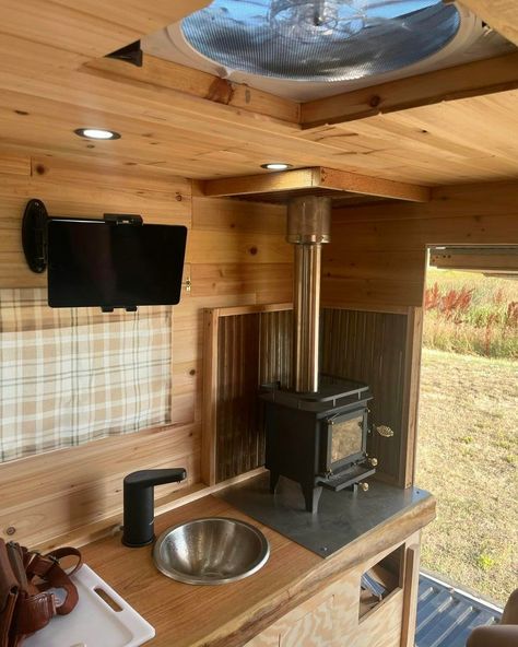 Living the van life dream 🚐✨ Cozy wood stove, stunning mountains, and endless adventures ahead! #VanLife #TinyHome #AdventureAwaits @elijah_chouinard Truck camper is done. I will add shelving and tinker on it here and there, but for the most part It has all it needs. Cargo Trailer Camper, Shepherds Hut, Camper Renovation, Cargo Trailers, Sprinter Van, Truck Camper, Wood Stove, Adventure Awaits, Camper Van