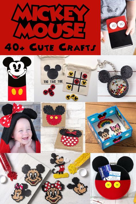 Get over 40 ideas for Mickey Mouse crafts (and a few friends)! There are a variety of easy and unique projects for both kids and adults. Mickey Mouse Crafts For Kids, Mouse Crafts For Kids, Disney Savings Jar, Disney Stocking Stuffers, Disney Crafts For Adults, Mickey Craft, Mickey Mouse Wreath, Mickey Mouse Crafts, Disney Diy Crafts