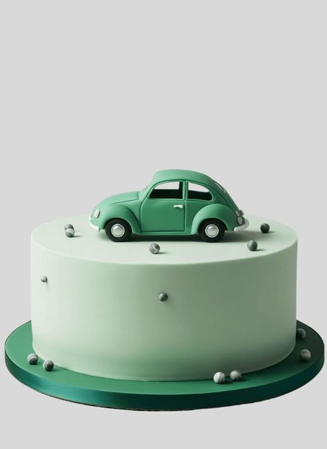 Beetle Car Birthday Cake Ideas Images (Pictures) Volkswagen Birthday Cake, Cake Ideas For Men Simple, Vintage Car Cakes For Men, Car Cake Ideas For Men, Car Birthday Cake Ideas, Volkswagen Birthday, Minimalist Bday Cake, Vintage Car Cake, Car Cake Design