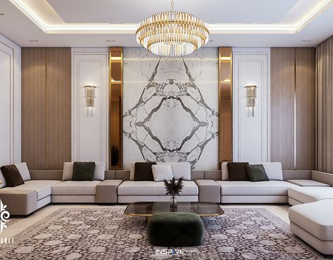 GUEST ROOM 2 on Behance Drawing Room Back Wall Design, Drawing Room Interior Modern Luxury, Drawing Room Wall Design, Men Majlis, Drawing Room Interior Design, Drawing Room Interior, Furniture Details Design, Dining Design, Luxury Living Room Design