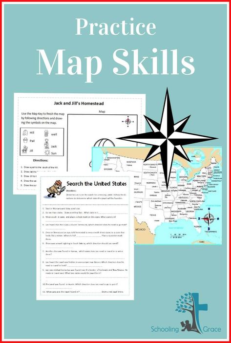 Map Skills are an essential component to learning spatial reasoning skills. Practice these skills with these fun worksheets. Teaching Map Skills, Teaching Maps, Map Skills Worksheets, Spatial Reasoning, Teaching Geography, Teaching Essentials, Map Puzzle, Map Reading, Kids Things To Do