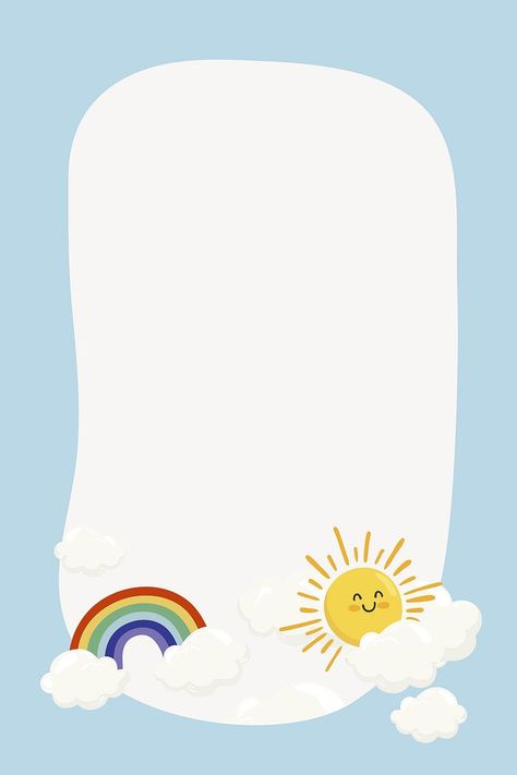 Summer border collage element, cute | Free Vector - rawpixel Summer Border, Animal Pictures For Kids, Cute Cartoon Illustration, About Rainbow, College Graduation Cap Decoration, Instagram Wall, Paper Art Design, Social Media Art, School Frame