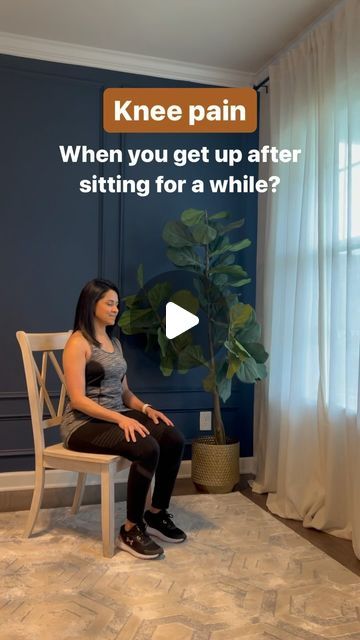 RehabWellnessPT on Instagram: "Read caption for important details👇🏻 Do you have knee pain when you get up after sitting for a while? In this video, I am showing you exercises that will help improve knee strength, flexibility and help decrease strain and joint pain.  The information in this video is for educational purposes only. Please consult your doctor or physical therapist before beginning the exercises.  #physicaltherapy #kneepain #kneestrengthening #pain #exercise #homeexercises #reels #instagram #explore #trending #viral #instagood #instadaily #instagram" Knee Pain Exercises Physical Therapy, Yoga For Knee Pain Relief, Knee Stretches For Pain, Exercises For Knee Injuries, Knee Strengthening Exercises For Pain, Knee Exercises For Pain, Exercise For Knee Pain, Knee Injury Workout, Physio Exercises