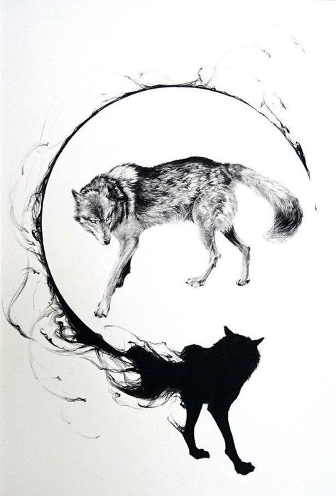 Wolf Spirit Tattoo, Dark Wolf Tattoo, Two Wolves Tattoo, White Wolf Tattoo, Tattoo Aesthetics, Cyberpunk Tattoo, Tattoo 2024, Wolf Tattoo Sleeve, Wolf Artwork